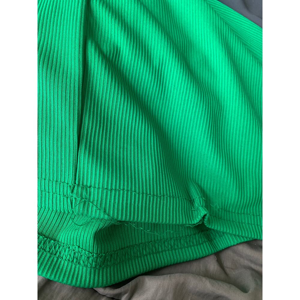Green Rib Knit Mock Neck Backless Halter Dress Sz 10 Pretty Little Thing - Picture 13 of 13